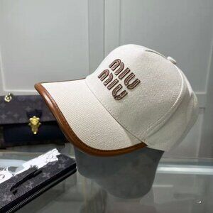 Miu Miu Beige and Brown canvas Cap